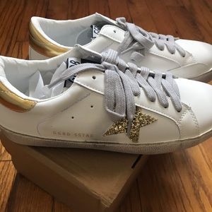 NEW, GGDB inspired distressed, gold star sneakers